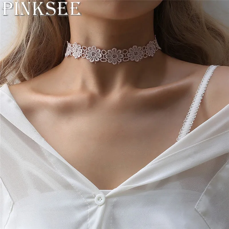 PINKSEE простое стильное милое кружевное ожерелье женское украшение на шею |