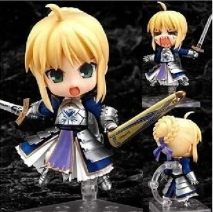 Горячая новинка 10 см Q версия Fate/stay night подвижная фигурка Altria Pendragon игрушки кукла рождественский подарок