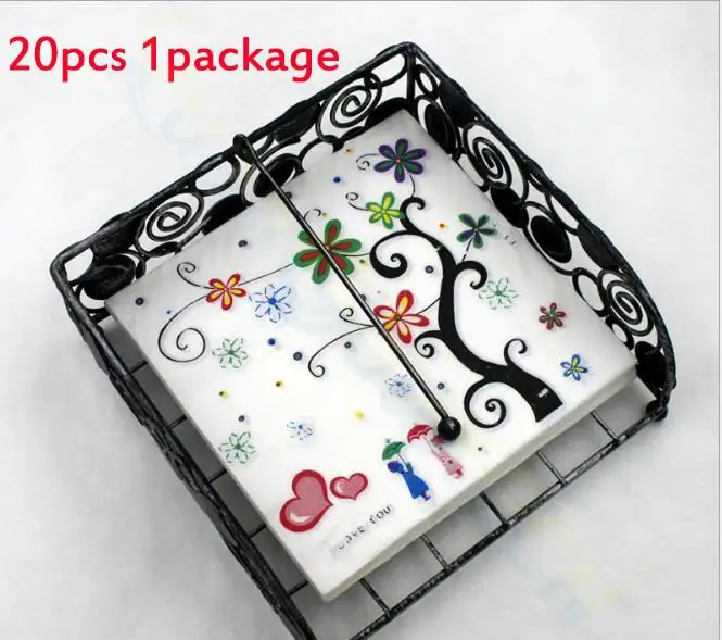 20pcs 1package 20 шт./пакет в форме сердца ко Дню Святого Валентина для бумажных салфеток Свадебная вечеринка пользу домашний бар ужин украшение стола одноразовые расходные материалы - Цвет: 20pcs 1package