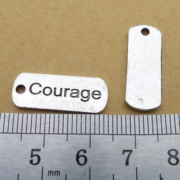 30pcs courage lettering plate Charms Antique silver pendants9*32mm 2.4g Handmade Jewelry Making DIY Supplies Alloy accessories | Украшения