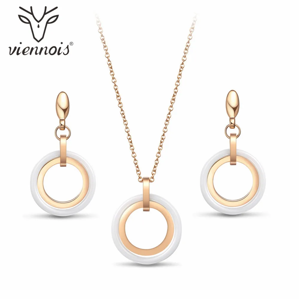 Viennois Модные Ювелирные наборы для женщин смешанные цвета круглый дизайн кулон