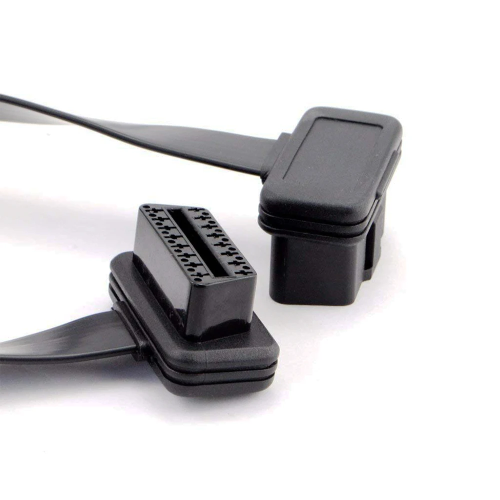 Плоский тонкий как лапша 30 см 16Pin OBDII OBD 2 мужчин и женщин ELM327 кабель