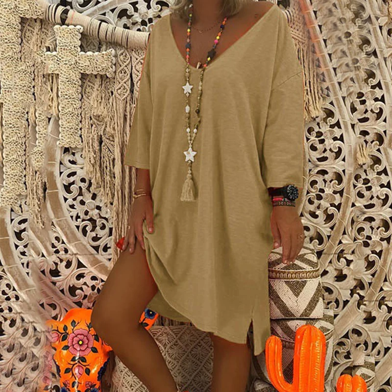 Женское платье для отдыха летние однотонные Коктейльные модные вечерние до