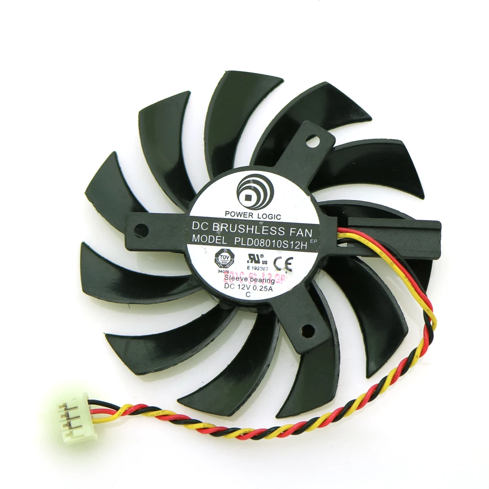 PLD08010S12H 12 в 0 25 а 75 мм 40*40*40 3 проводной 4 контактный VGA вентилятор для MSI N450GTS MD1GD3