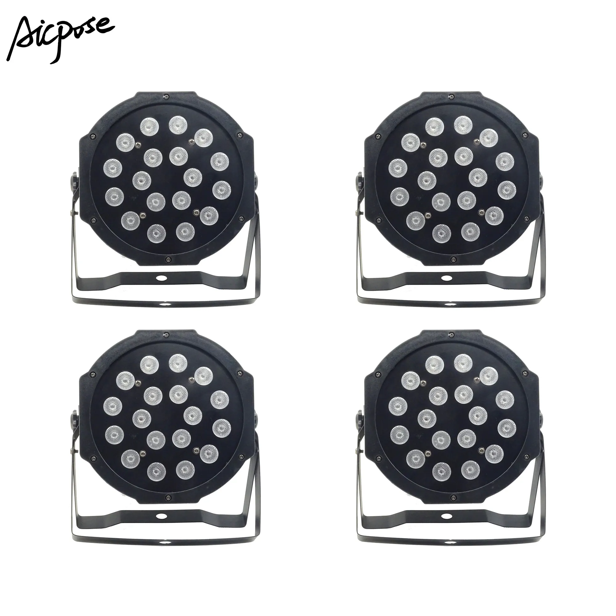 4 шт./лот 18 шт. 3 Вт светодиодные лампы 18x3 RGB в 1 плоские dmx512 дискотечные огни