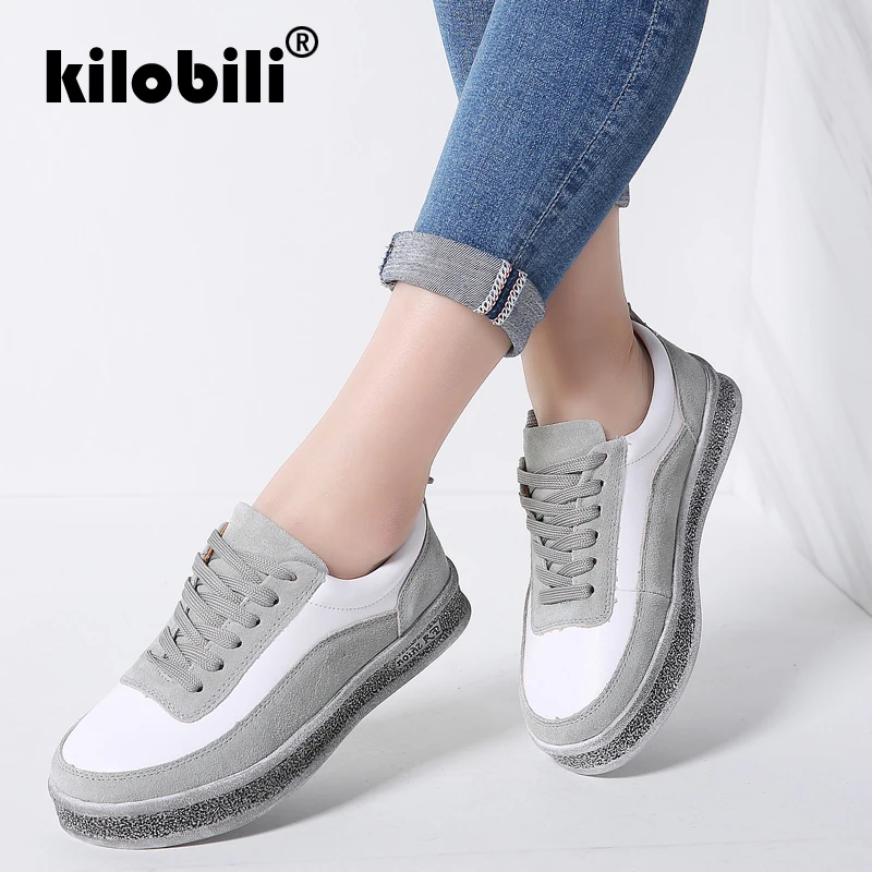 Kilobili/2019 г. весенние женские повседневные кроссовки замшевые туфли на плоской