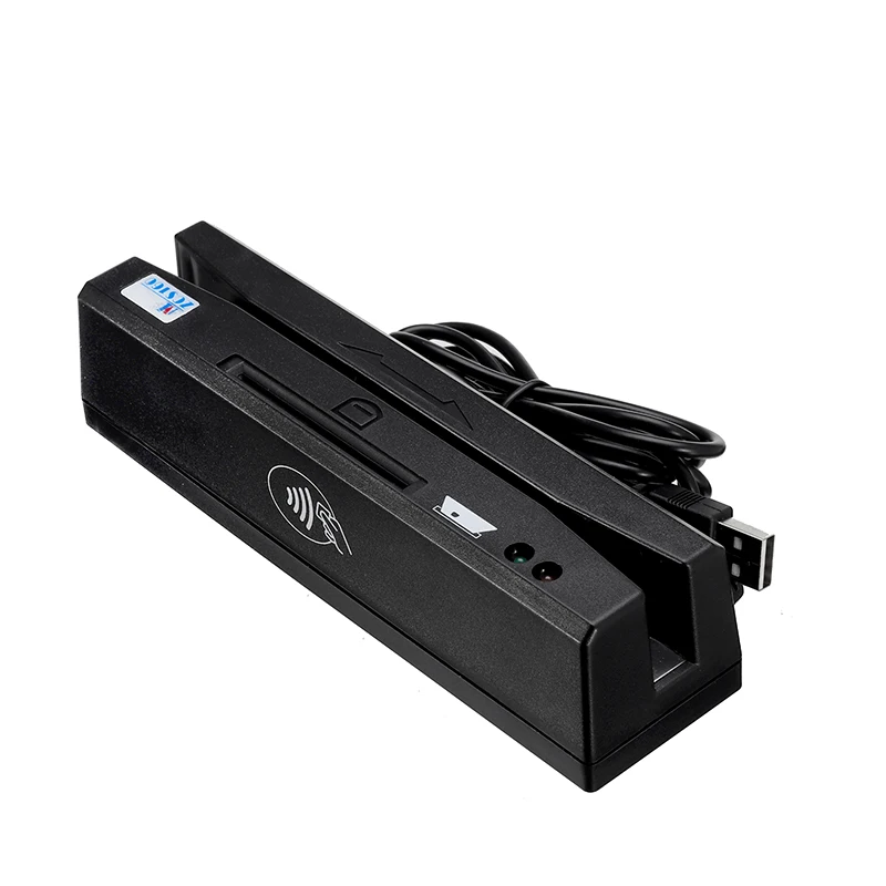 

Hot ZCS160 4 in 1Black 8K Magnetic Stripe Credit Card EMV IC Chip RFID PSAM Reader Writer 2-in-1Multi-Function Card Reader
