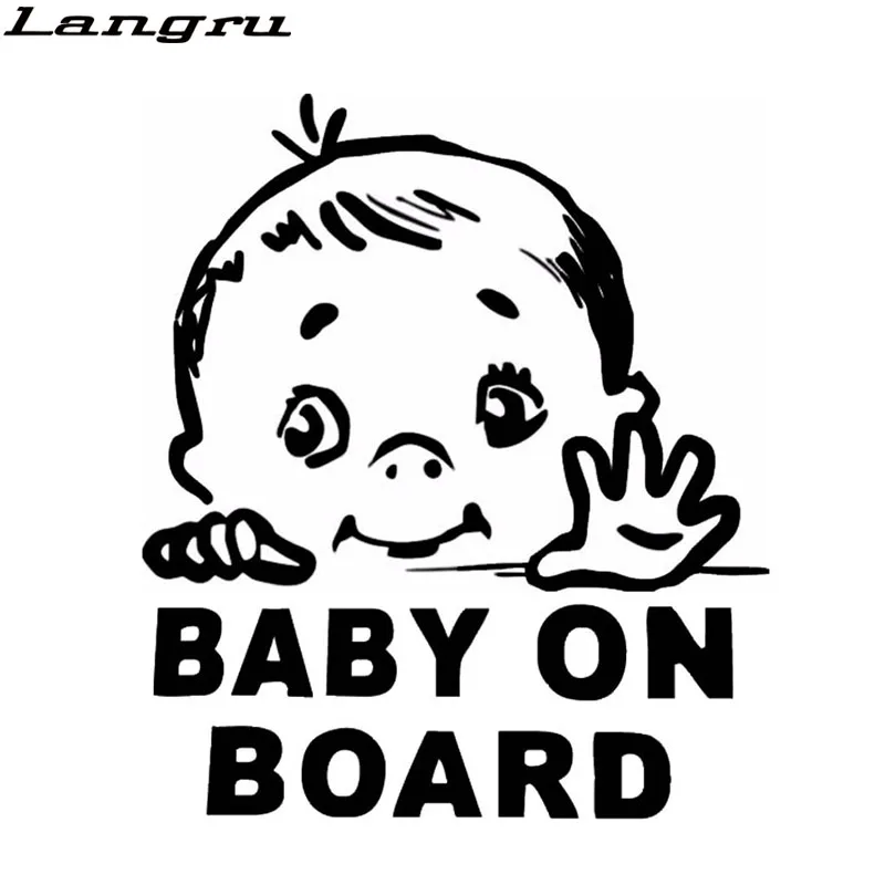 Langru новый дизайн милый ребенок на борту знак безопасности наклейки для