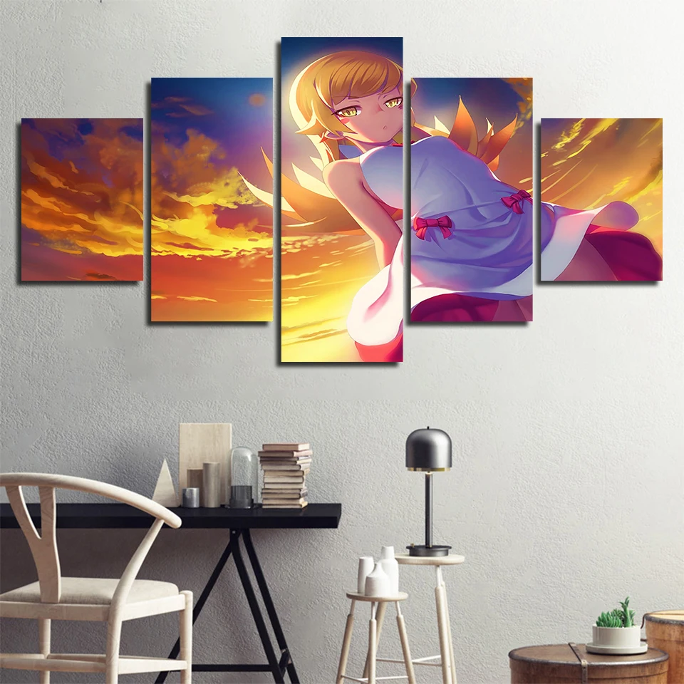 Холщовые постеры с принтом аниме oshino shinobu bakemonogatari monogatari картина Декор настенное
