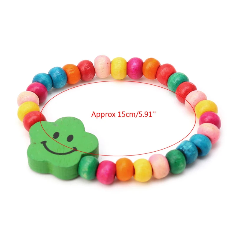 Браслеты детские деревянные эластичные с бусинами 5 шт.|elastic bead bracelet|bead braceletbracelet