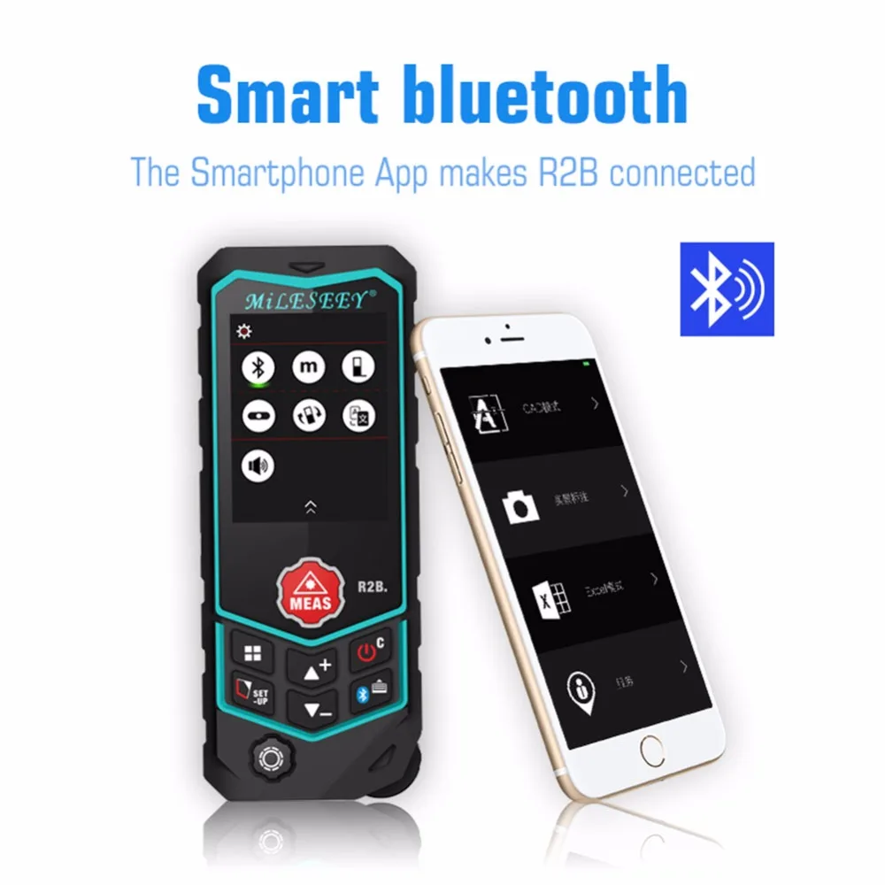 Mileseey 3 в 1 Bluetooth Функция Лазерный Дальномер лента дальномера измерения рулетки с