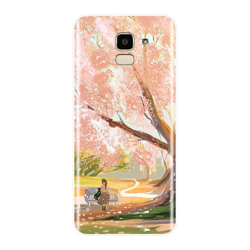 Мягкий силиконовый чехол для телефона Samsung Galaxy J4 J6 J8 Plus с мультяшным рисунком