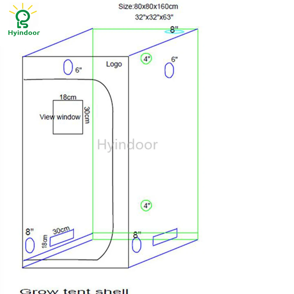 Hyindoor Садовые принадлежности 80*80*160 для Гидропоника в помещении шатер выращивания