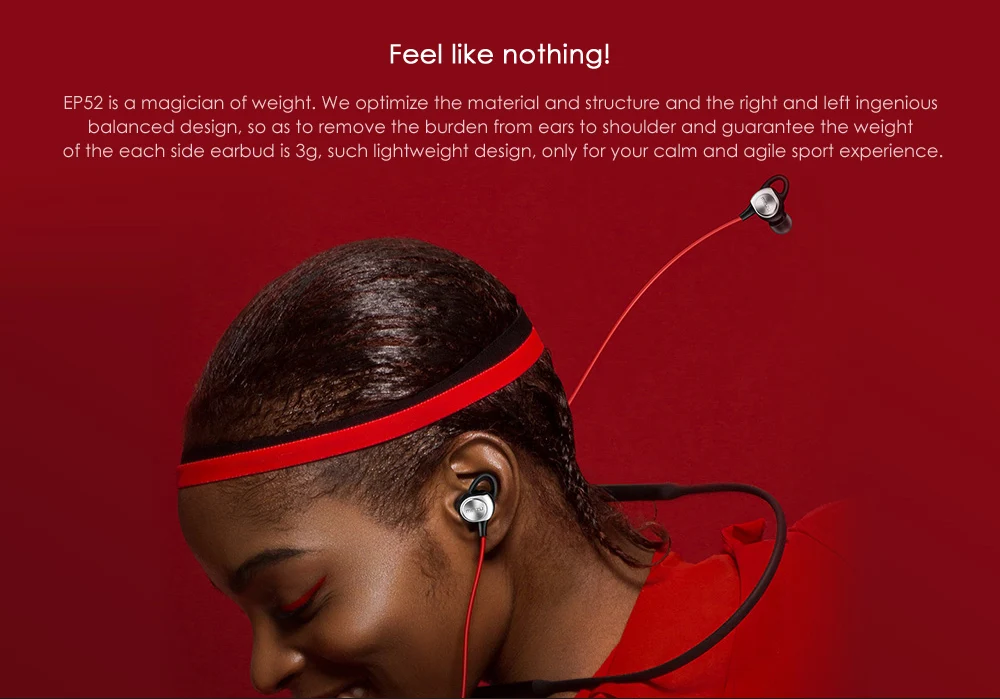 Meizu EP52, беспроводные Bluetooth наушники 4,1, спортивные наушники, стерео гарнитура, IPX5, водонепроницаемые наушники с микрофоном