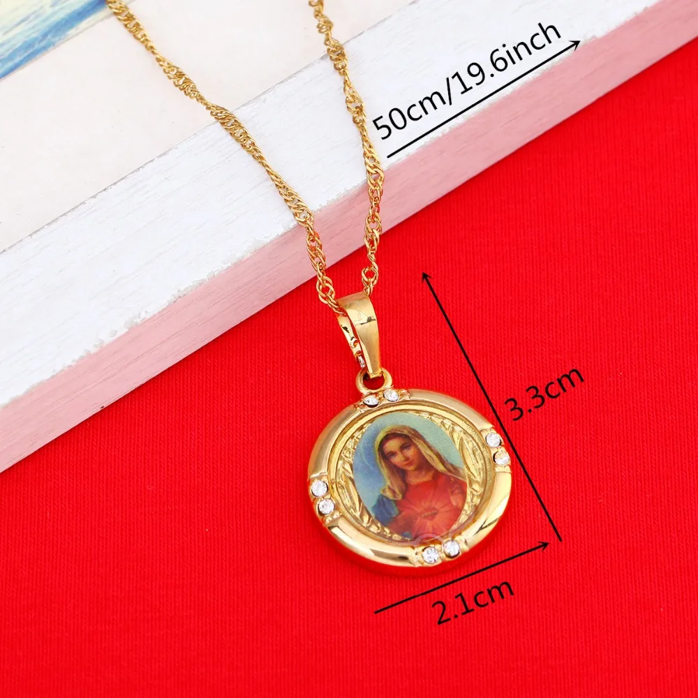 Ожерелье Богородицы золотистого цвета женские религиозные молитвенные ожерелья