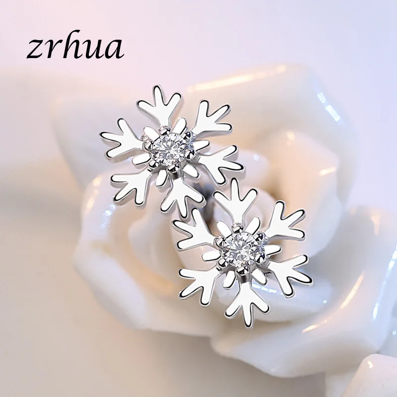ZRHUA 925 стерлингового серебра серьги ювелирные изделия крошечные CZ проложить