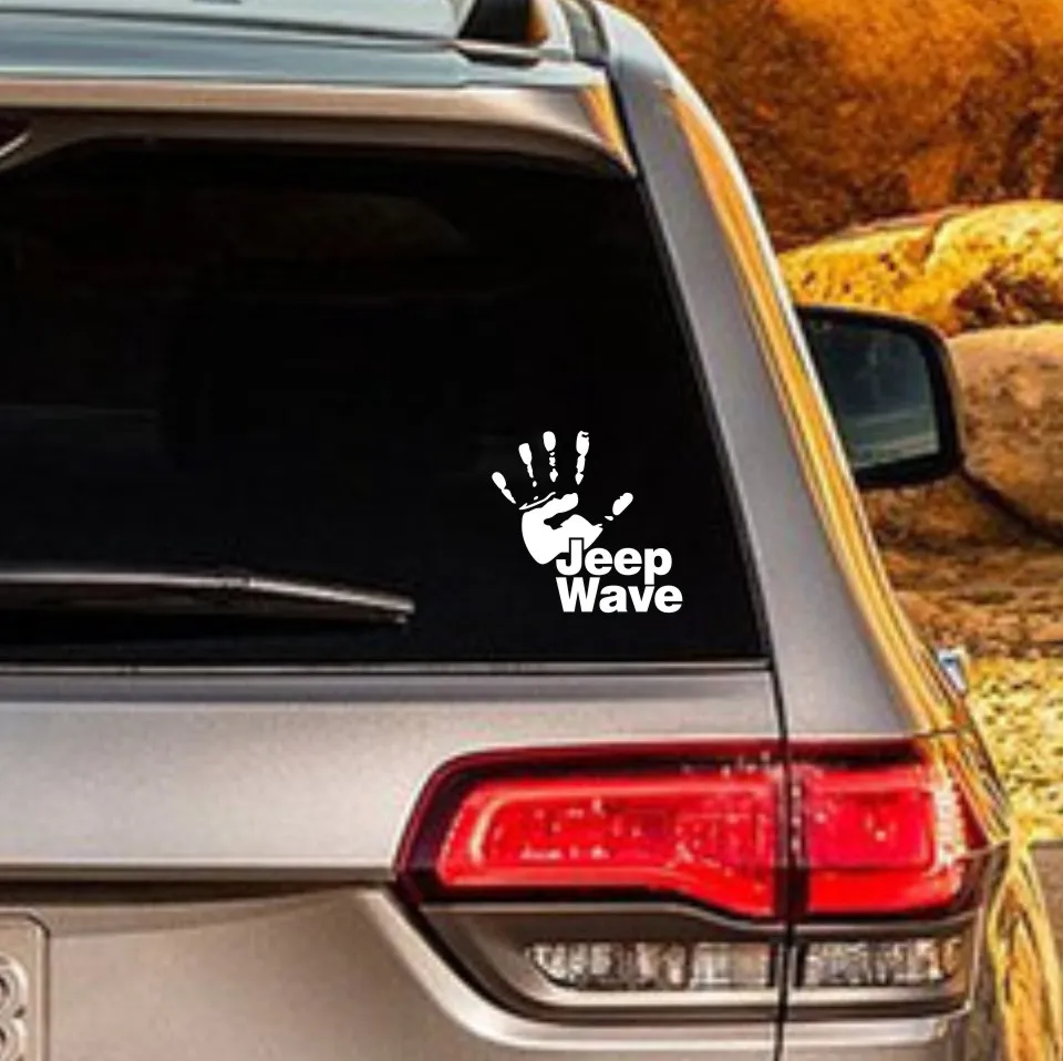 Забавная Виниловая наклейка для Jeep Wave Hand стильная автомобиля Talk наклейки Wrangler