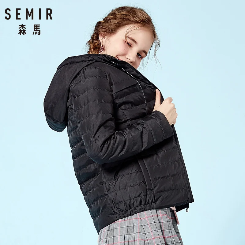 SEMIR женский ультра легкий пуховик с капюшоном зимние куртки женские тонкие парки
