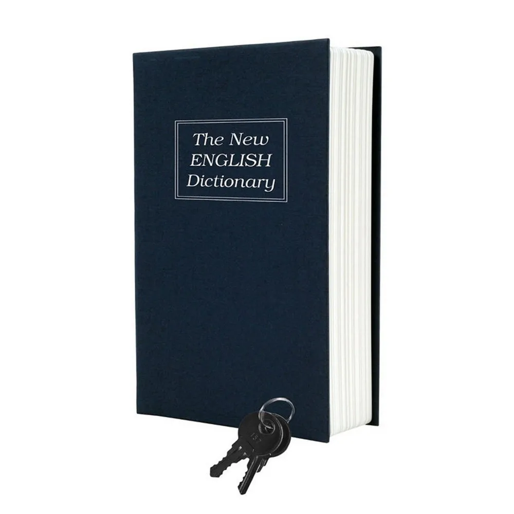 Lock Box с ключом утечки Книга Безопасный Портативный Сейф английский словарь