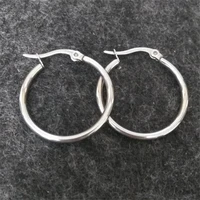 25mm titanium 316l stainless steel circle hoop earrings vacuum plating no fade anti allergy