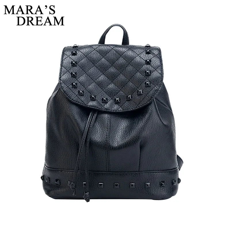 Mara's Dream Fashion рюкзак дорожная сумка с заклепками PU для женщин школьный Студент