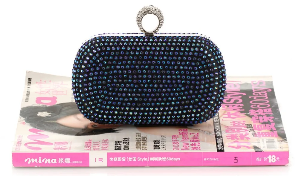 Бисера кристаллы Горный Хрусталь Кольцо Сцепления вечерняя Сумочка|bags handbags|evening
