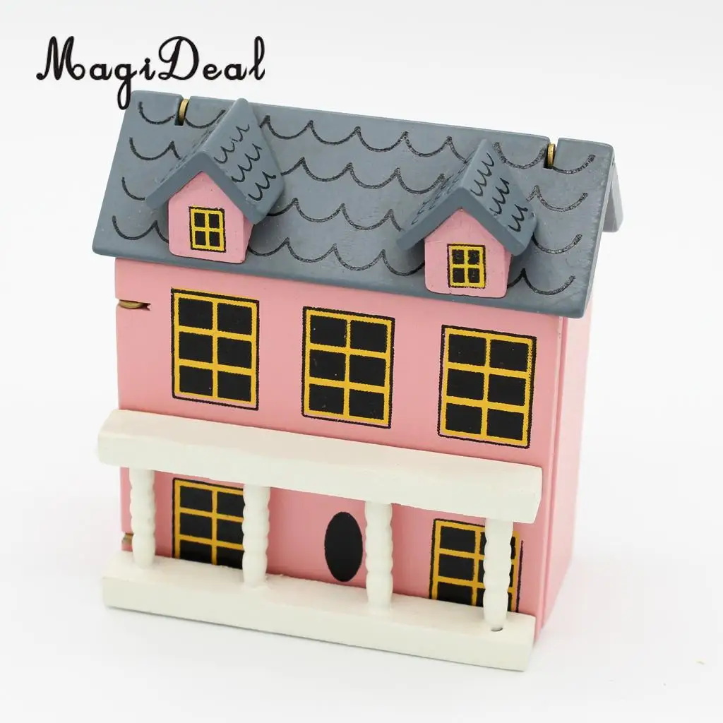 MagiDeal 1/12 масштаб мини кукольный домик миниатюрные Villla деревянный Модель для