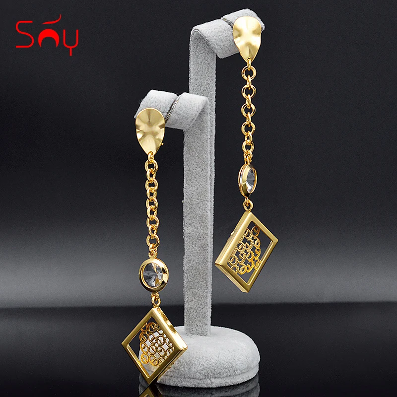 Ювелирные изделия Sunny Jewelry квадратные серьги фурнитура для женщин длинные