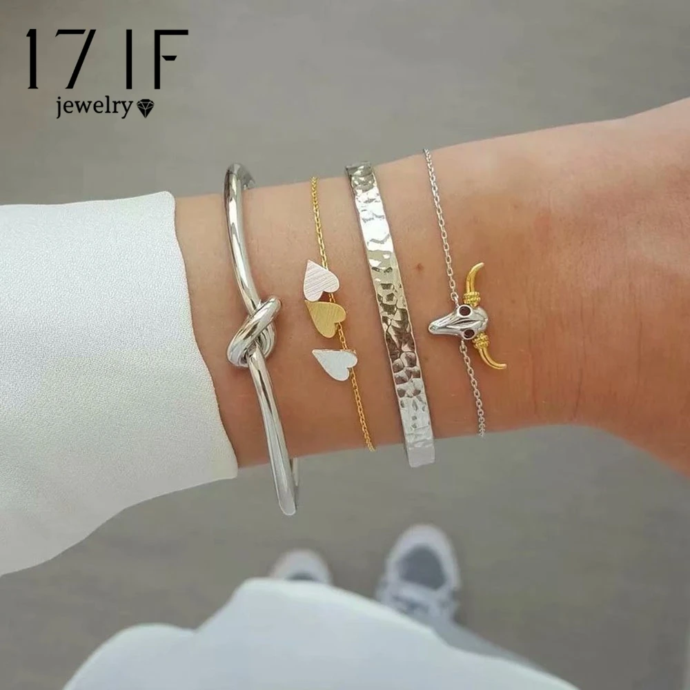 DAXI 4 шт./компл. богемная цепочка с сердечком и узлом многослойный серебряный