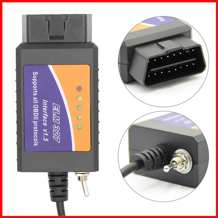 ELM327 USB V1.5 кабель с переключателем HS CAN и MS для d чипом PIC25K80 CH340T поддержка 12