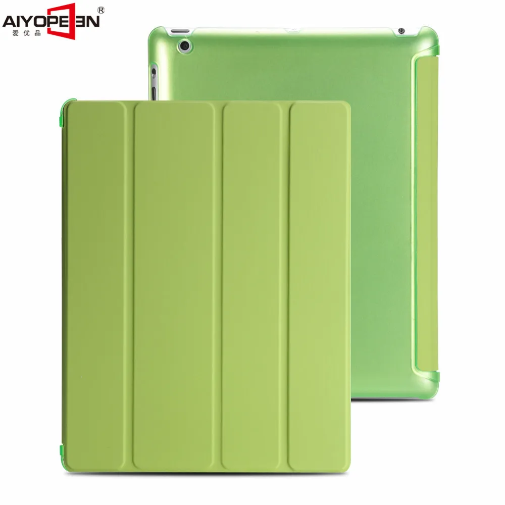 Чехол для Apple iPad 2/3/4 aiyopeen ультра тонкий из искусственной кожи с откидной крышкой чехол на заднюю панель из ТПУ Magentic смарт-чехол для iPad 2/3/4 A1430 A1460 - Цвет: Зеленый