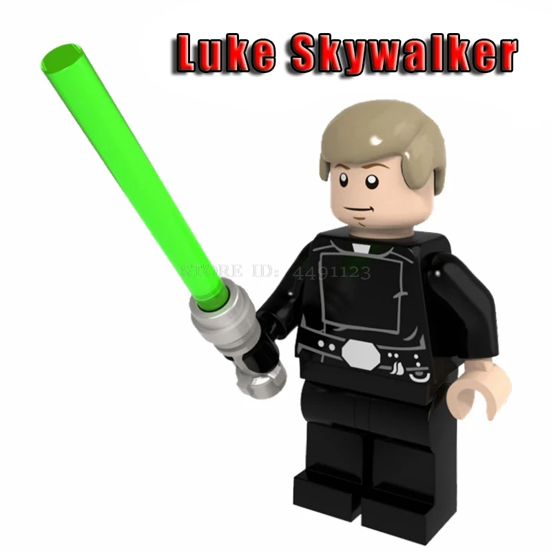 Luke Skywalker Игрушки блочные Звездные войны персонаж фильма Рей кьло бен соло люки Скайуокер клон воин джедай Йода Финн BB8 R2D2 блок игрушки Наборы «Звездные войны» - Цвет: Luke Skywalker