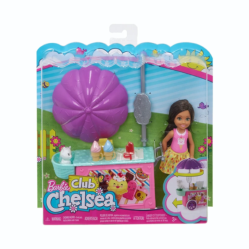 Барби клуб Челси тележка мороженого игровой набор игрушка Brinquedos para criancas Кукла Барби игрушки для ребенка подарок на день рождения FDB32
