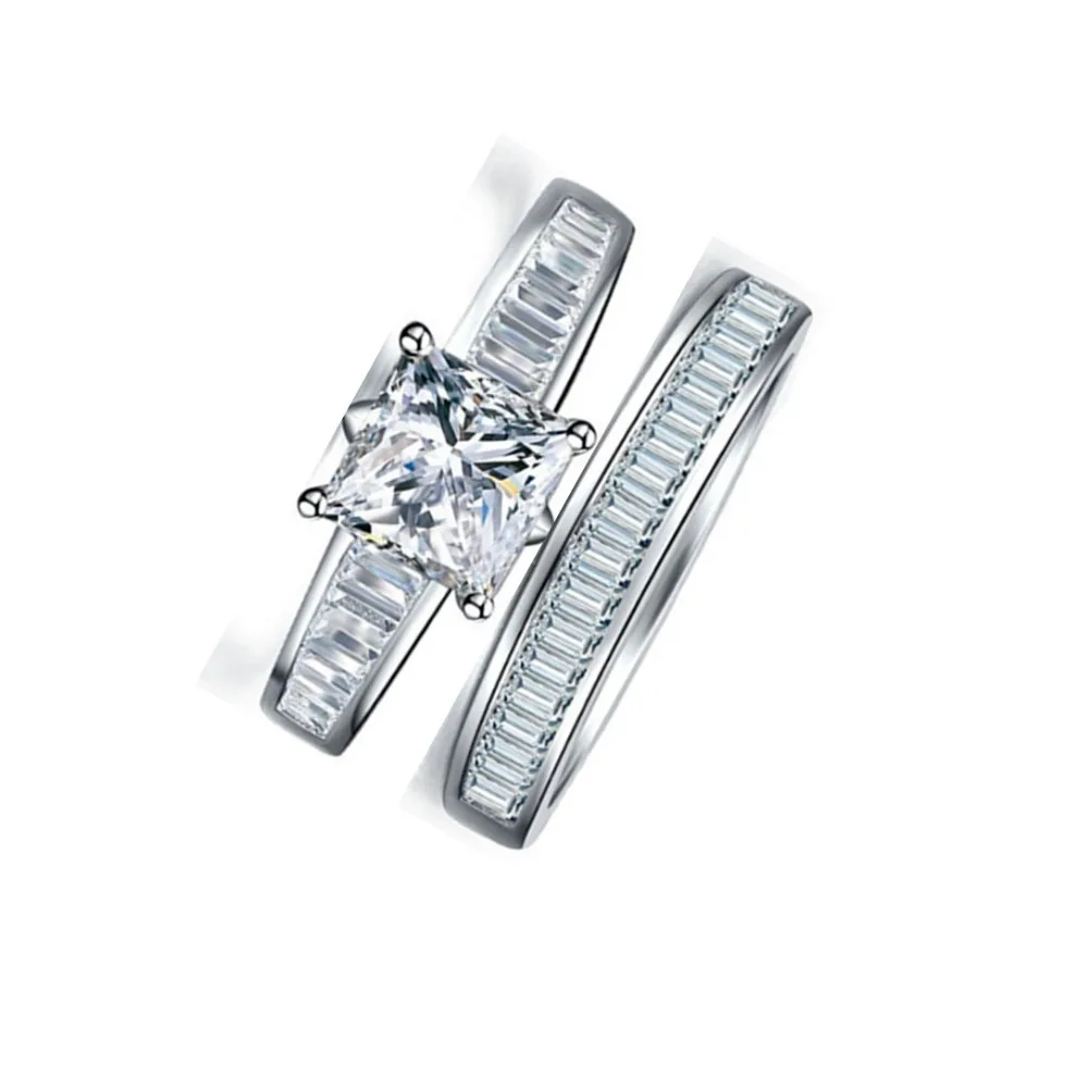 2.5Ct Элегантные Свадебные Кольца с лестницы для женщин синтетические кольца