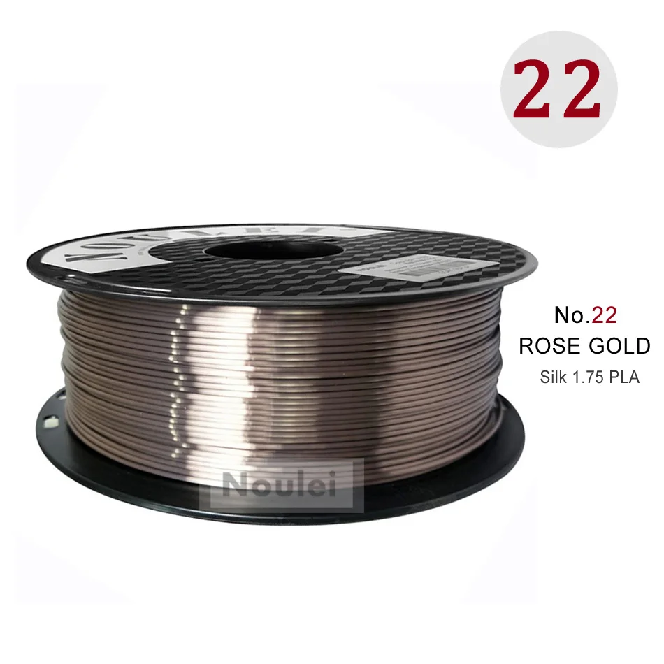 Rose Gold Noulei 3d принтер нить шелк пла бронза 1 кг 1,75 мм шелковистая Античное золото розовое золото 3D печать материал МЕТАЛЛ как на ощупь пла - Цвет: Rose Gold