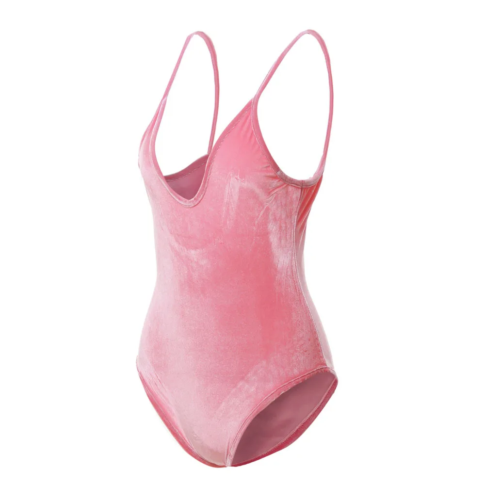 Женский бархатный купальник бикини с высокой талией красное треугольным вырезом