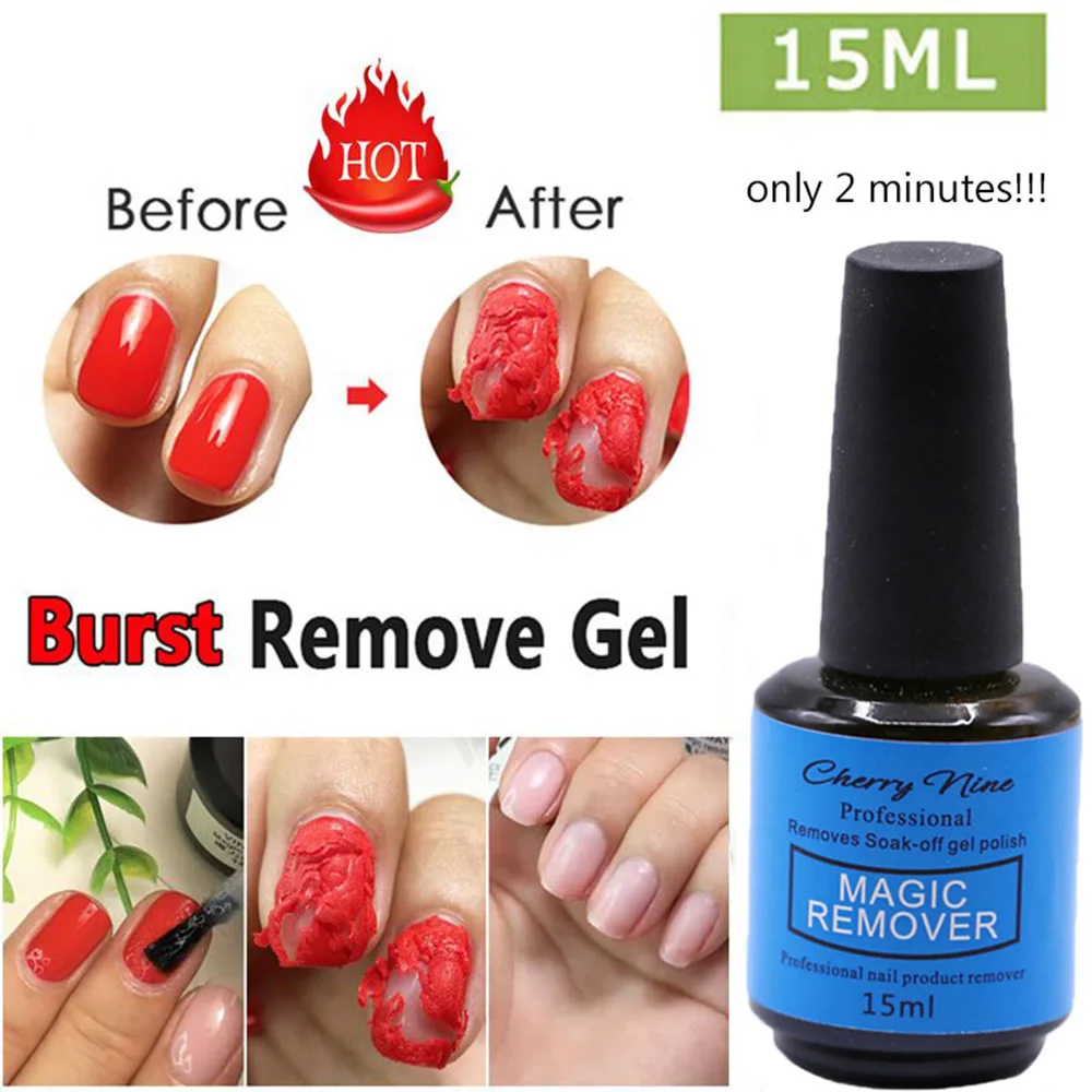1Pack 10/15ml NEW DESIGN Burst Magic Remove UV Gel Blue Bottle Nail Polish Soak off Acrylic Clean Degreaser Nail Art