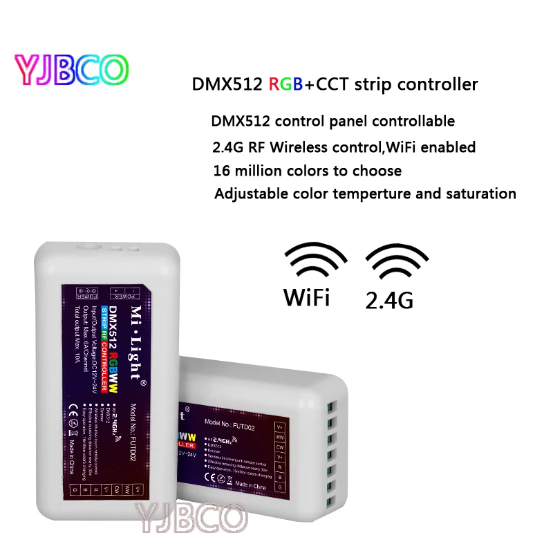 Miboxer 2 4G RF беспроводной FUTD02 Mi освещение RGBWW/CW полоса DMX512 контроллер RGB + CCT панель