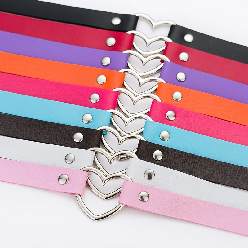 9 видов цветов Лидер продаж женские сапоги выше колена панк стиль кожа чокеры