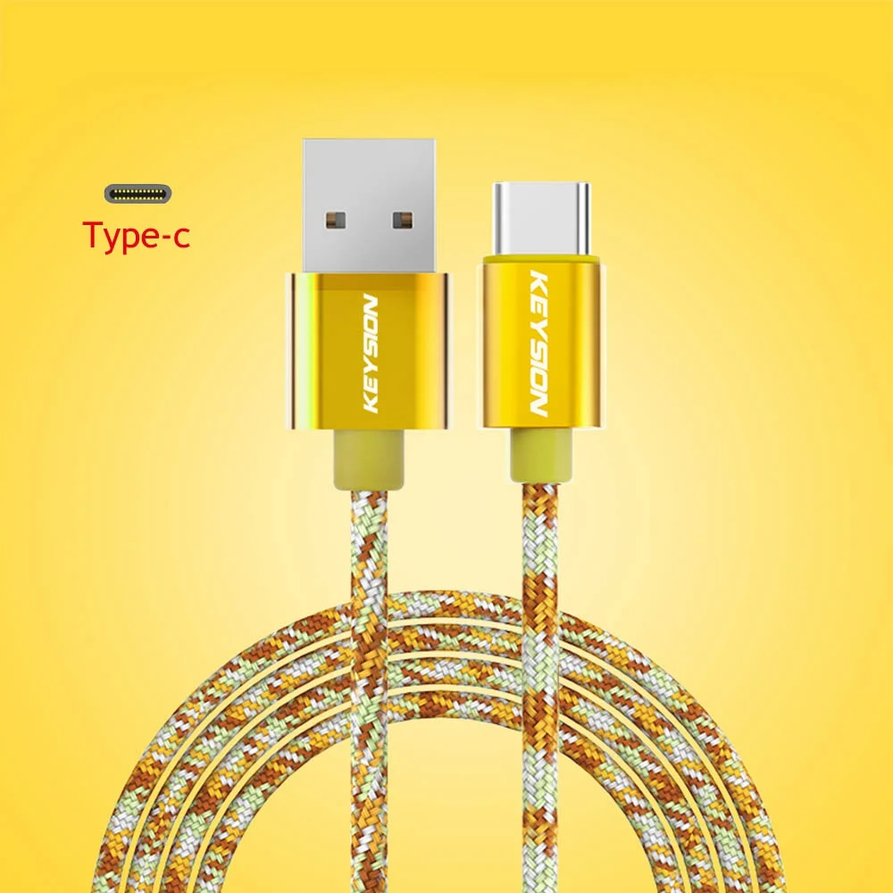 Оранжевый KEYSION usb type-C кабель для samsung S9 S8 Быстрая зарядка type-C мобильный телефон зарядный провод USB C кабель для Xiaomi mi9 Redmi note 7 - Цвет: Оранжевый