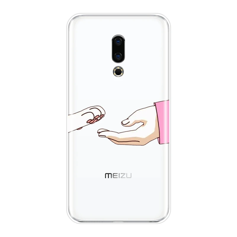 Задняя крышка для Meizu 15 Lite 16 Plus 16th 16x сердечко кот кавайная девушка силиконовый