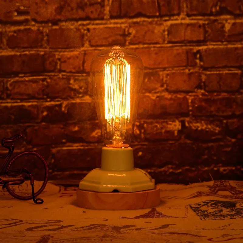 Винтаж Настольная лампа для Спальня настольная luminaria Edison дома светильник ing