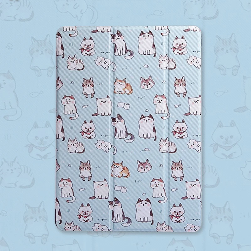 Чехол для планшетов для iPad Mini 1 2 3 4 с милым котиком, чехол с подставкой для iPad Air 1 2, чехол-книжка с функцией автоматического пробуждения и сна