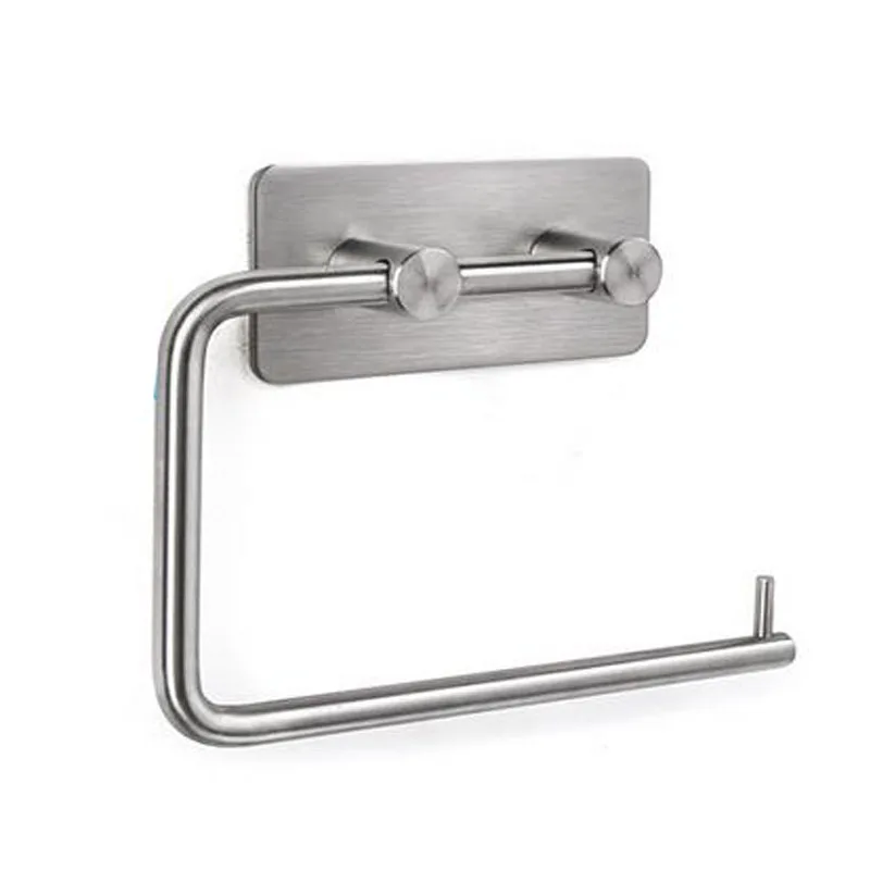 Self Adhesive Toilet Paper Holder SUS 304 Stainless Steel Tissue Roll Hanger No Drill Heavy Duty Waterproof Modern Wall Mounted |