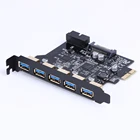 Высокоскоростной адаптер PCI-E к USB 3,0 19-контактный 5-портовый PCI Express, 15-контактный разъем SATA с драйверами CD для настольных ПК