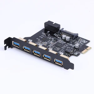 Высокоскоростной адаптер PCI-E к USB 3,0 19-контактный 5-портовый PCI Express, 15-контактный разъем SATA с драйверами CD для настольных ПК