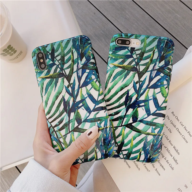 Модный лист GlossyPhone чехол для iPhone X 6 S 7 8 плюс XR XS MAX Чехлы роскошный Slicone мягкая ТПУ