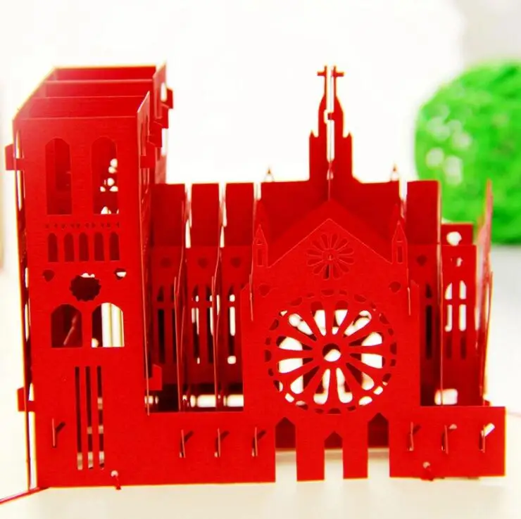 Творческий ручной работы 3D Нотр Дам де Пари бумага вырезать память о поездке