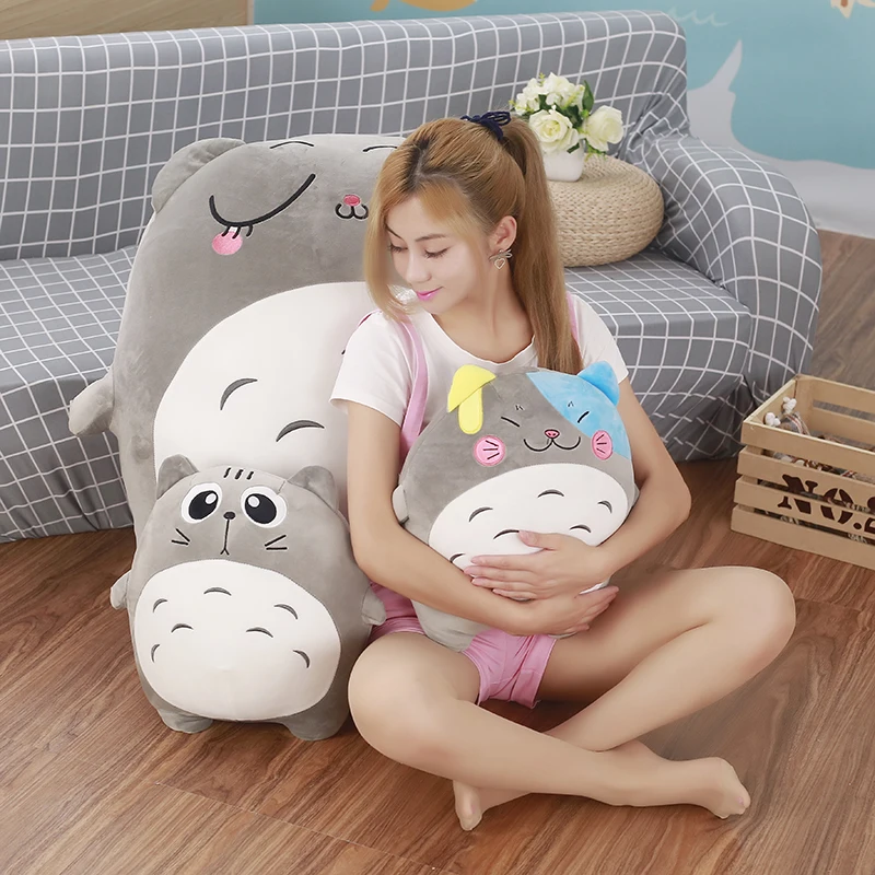 Гигантский Kawaii 40/50/70/85 см kawaii Детские Тоторо плюшевые игрушки для детей, подарки на день рождения праздник подарок куклы Мягкие подушки мягкие плюшевые игрушки