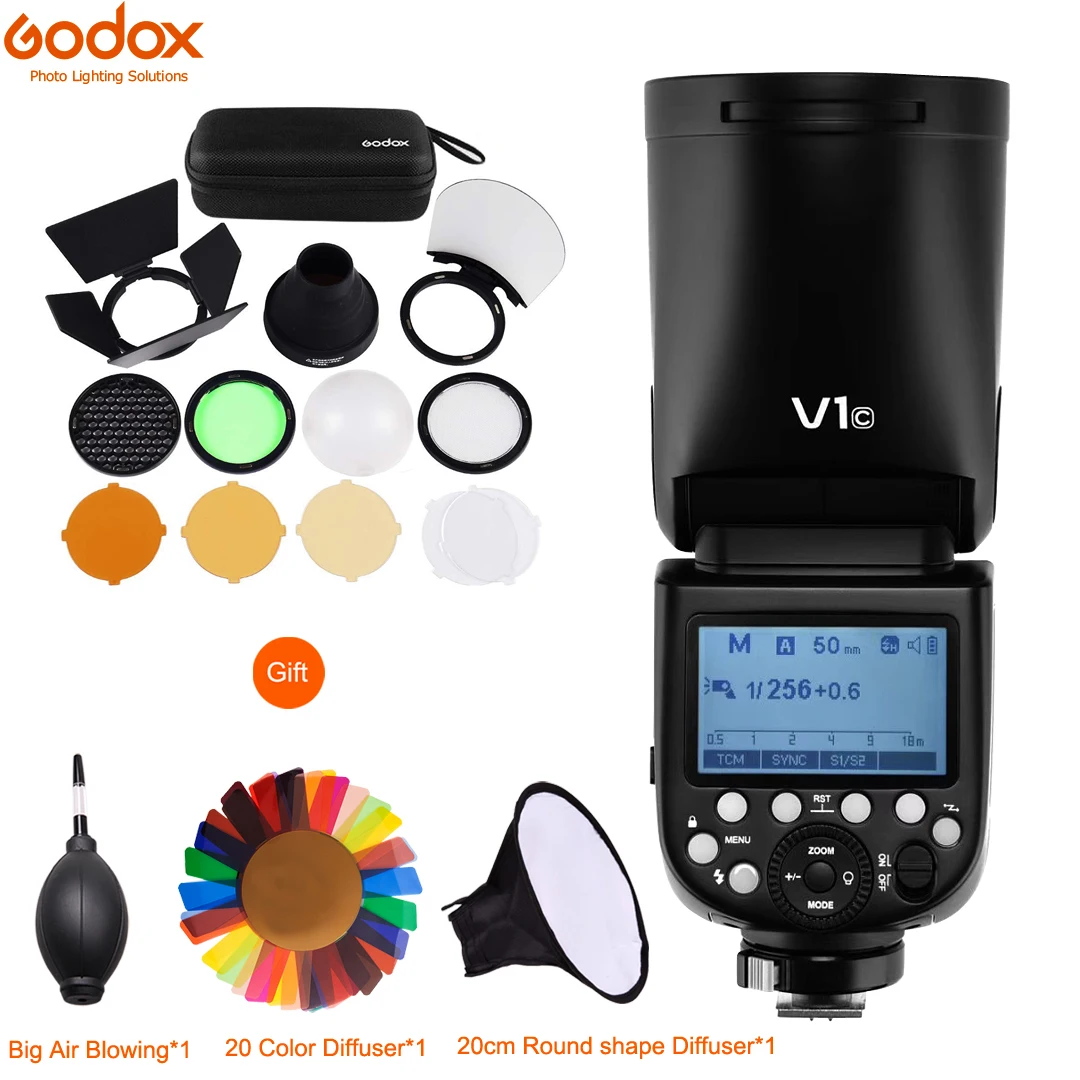 Вспышка Godox V1 TTL 1/8000s с AK R1 вспышкой для SONY Canon Nikon Fuji Olympus Panasonic литий ионная